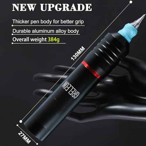 Tattoo Machine Tattoo Pen kit 2 Tattoo Batteries 1500mAH Power Supply Stroke 4.0 Professional Cartridge Tattoo Gun for Tattoo Artist£¨Color Red£©
