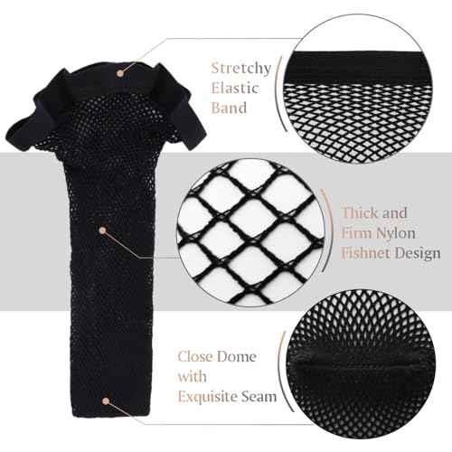 Dreamlover Crochet Wig Caps, Black Mesh Caps for Wigs, 3 Pieces
