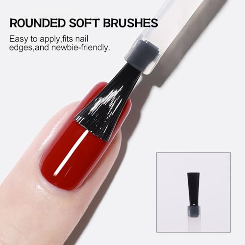 ADHERE Top Coat- 15ML No Wipe Top Coat Gel Nail Polish,Clear Color Gel Shine Finish and Long Lasting, Soak Off Nail Lamp,for Home DIY and Nail Salon