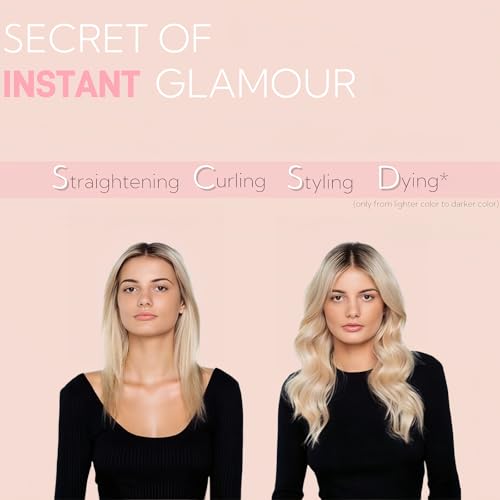 Tape in Hair Extensions Real Human Hair Double Stitched Invisible Seamless 20pcs 50g (Lightest Blonde, 24 inch)