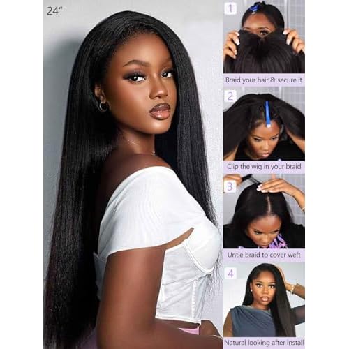 DMKEEP U Part Human Hair Wig 12A Upgraded Glueless Wigs Human Hair Straight U Part Wig Human Hair Wigs for Women 18 Inch
