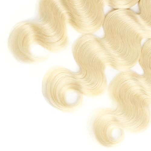 Blonde Bundles Human Hiar 613 Honey Blonde Extension Human Hair Body Wave (26 28 30 Inch) Unprocessed Virgin Human Hair Bundles 100g/PC 300g Total Double Weft for Black Women