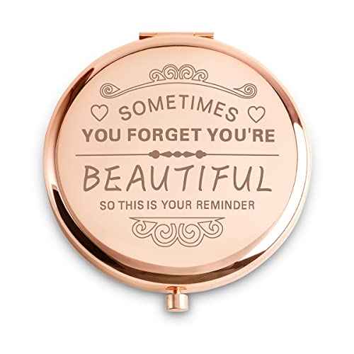 Stocking Stuffers for Women Girls, Christmas Birthday Gifts for Adult Teen Kids, Personalized Compact Mirror for Friends Sister Daughter Mom Wife