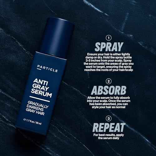 Particle Anti-Gray Serum for Men ? Gradually Reduces Gray Hair on Head & Beard Without Dye ? Natural Gray Reduction with Silverfree¢â, Vitamin A, Melitane & Allantoin ? Peroxide & Ammonia Free
