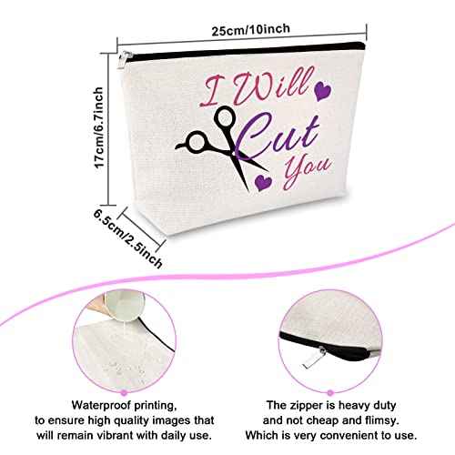 Hairdresser Gift for Women Makeup Bag Cosmetology Graduation Gifts for Girl Hair Stylist Gifts Cosmetic Bag Salon Stylist Gift Friendship Gift for Her Travel Cosmetic Pouch Appreciation Christmas Gift