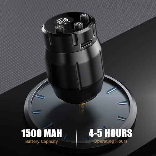 Wireless Tattoo Power Supply Rechargeable Cordless Tattoo Battery Pack 1500mAh RCA Connector LED Digital Display for Rotary Tattoo Pen Machine