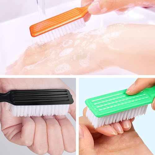 10 Pcs Handle Grip Nail Brush, NICEMOVIC Hand Fingernail Cleaner Brush Manicure Tools Scrub Cleaning Brushes Kit, Use for Toe and Nail Cleaning (Bright Colors)