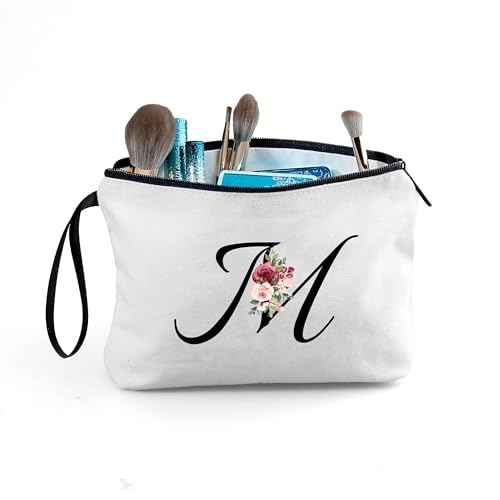 Women Gifts for Birthday,Unique Gifts for Women, age Gifts,Sister Gifts,Friends Gifts,Makeup Bag with Mirror,Birthday Gifts for Friends Female,Personalized Gifts,Mothers day Gifts,Letter M