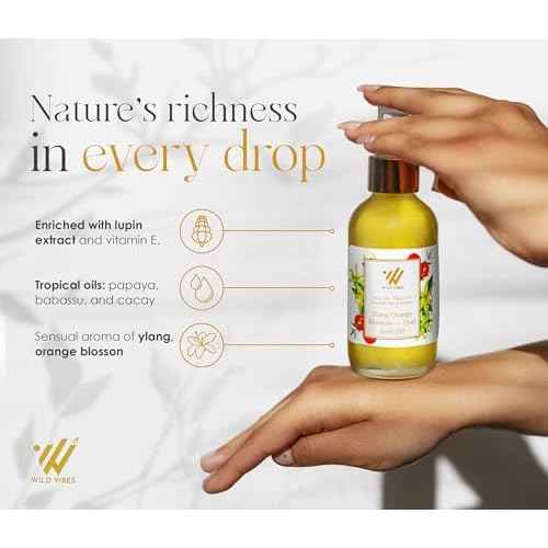 Wild Vibes Ylang Orange Blossom + Oud Luxury Body Oil for Women ? Hydrating Body Oil After Shower for Smooth, Youthful Skin ? Natural Moisturizer for Dry Skin ? 4 oz