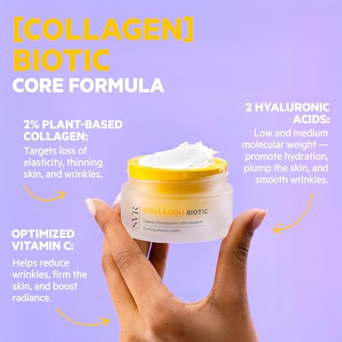 SVR COLLAGEN Biotic Firming Face & Neck Cream with Hyaluronic Acid, Collagen Peptides & Vitamin C. Day & Night Moisturizer That Targets Fine Lines and Wrinkles. For All Skin Types, 1.7 fl.oz.