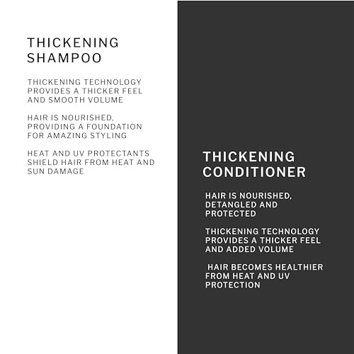 SACHAJUAN Thickening Shampoo and Conditioner Set | Ocean Silk & Thickening Technology to Add Volume and Nourish Hair | Heat & UV Protection | Vegan & Paraben-Free | Set of 2