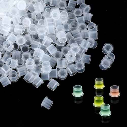 Tattoo Ink Caps 1000pcs Disposable Tattoo Ink Cups Professional Tattoo Ink Cups With Base for Tattoo Ink, Tattoo Machines, Tattoo Supplies, Tattoo Kits, 11mm