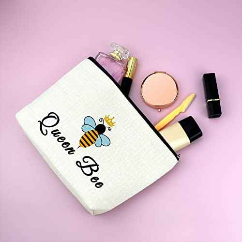 Bee Gifts for Bee Lovers Makeup Bag Bee Inspirational Gifts Bee Themed Gifts for Teachers Cosmetic Bag Valentines Day Honeybee Gifts Beekeeper Gifts for Women Birthday Christmas Gifts Travel Pouch