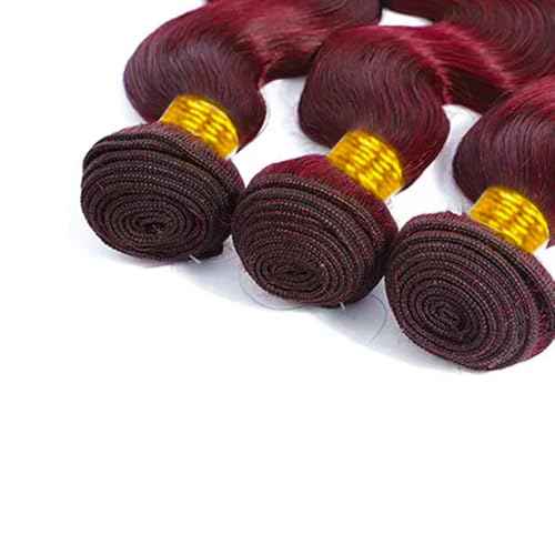 Dark Burgundy Bundles 14 16 18 Inch 99J Body Wave Human Hair 3 Bundles Brazilian Unprocessed Virgin Remy Burgundy Bundle Hair Extensions
