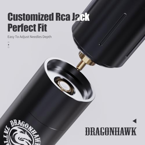 Dragonhawk X3 Pro Tattoo Wireless Gun Pen Machine Kit, Rca Jack Battery Power Supply, 10 Cartridges Needles, Tattoo Kit for Beginner