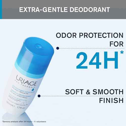 Uriage - Deodorant for Sensitive Skin 50ml, 1.69 oz- Daily Freshness - Aluminum-Free Formula - No alcohol - 24-Hour Odor Protection, Suitable for Sensitive Skin, No White Marks, Unisex Fresh Fragrance