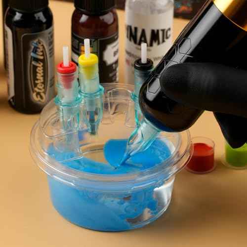 DGT 20PCS Disposable Tattoo Cartridge needles Cup Holder, Cartridge needles Placement Rack, Disposable Cartridge needles Cleaning Cup.