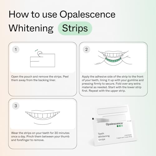 Opalescence Teeth Whitening Strips (24 Treatments) Hydrogen Peroxide Formula 10% ? Enamel Safe ? Comfortable Slip Free - Teeth Bleaching - Sensitivity Free - Plus Toothbrush- 6050-2T