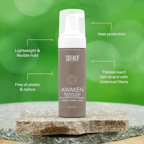 SURFACE Hair Awaken Thickening Blow Dry Foam, Protect, Strengthen Fine & Fragile Hair, 5 Fl. Oz.