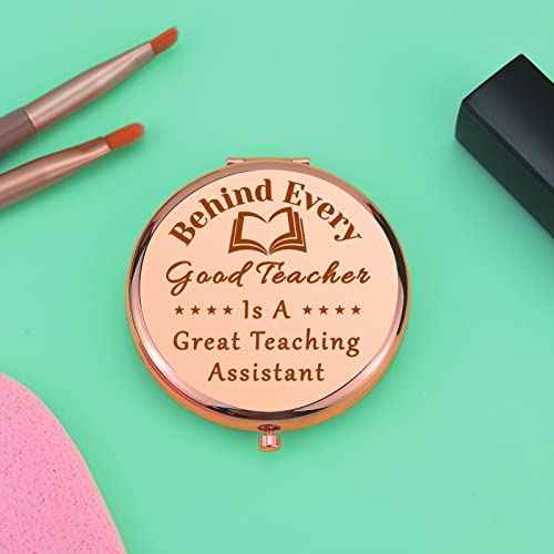 Teaching Assistant Gift for Women Compact Makeup Mirror Teacher Assistant Gifts Teachers Aide Gift for Women Thank You Gifts Folding Makeup Mirror Christmas Retirement Birthday Gifts