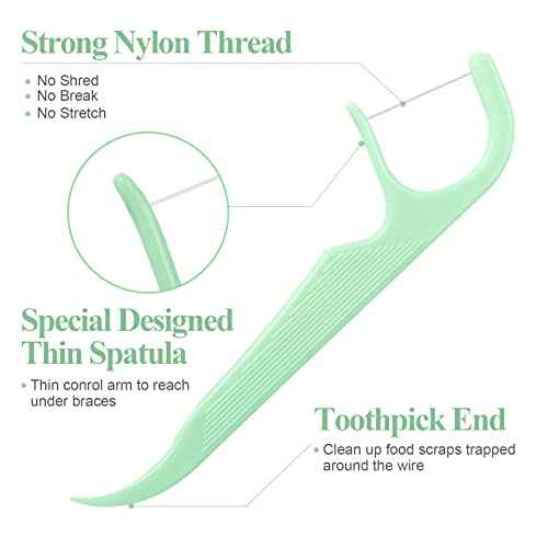 150 Count Orthodontic Flossers for Braces with Floss Dispenser, Braces Flossers for Kids Teeth & Adults, Dental Floss for Braces, Dental Floss Picks, 50 Count Bag (Pack of 3)