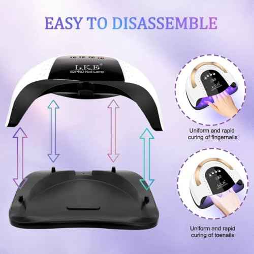 268W UV LED Nail Lamp, LKE Nail Dryer for Gel Polish, 4 Timers UV Nail Lamp Professional Nail Light, 57Pcs Lamp Beads and Automatic Sensor(White)