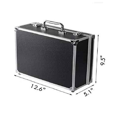 One Tattoo World Tattoo Kit Box Tattoo Machine Case Box 12.6" x 9.5" x 5.1" with Lock Key Storage Case with Sponge and pre-Cut dividers to sort Different Tattoo Equipment and Supplies in one Box