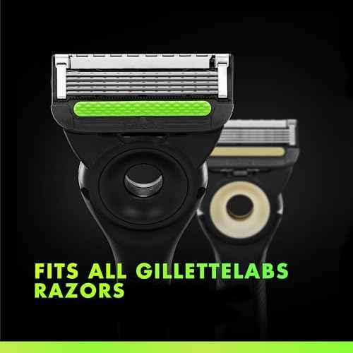 GilletteLabs Razor Blade Refills, 12ct Razor Cartridges, Razor Refills for Men Compatible with GilletteLabs Exfoliating Bar Razor and Heated Razor