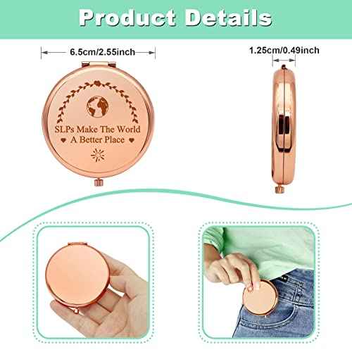 Speech Therapy Gifts Speech Language Pathologist Gifts for Women Thank You Gift Compact Makeup Mirror for SLP Appreciation Gifts Folding Makeup Mirror for Her Birthday Graduation Gifts