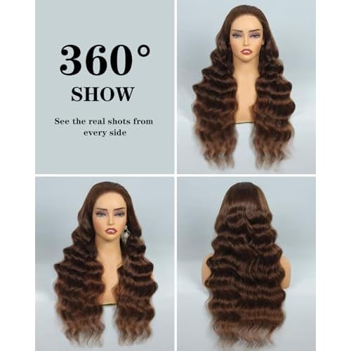 5X5 Wear and Go Glueless Wigs Human Hair Pre Plucked Pre Cut 4# Chocolate Brown Lace Front Wig Body Wave Reglular HD Lace Front Wigs 5x5 Lace Closure Wig Human Hair 180% Density (18 Inch)