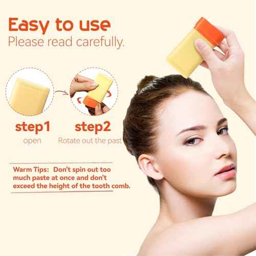 Hair Wax Stick for Baby Styling, 2-in-1 Design with Built-in Comb, Slick,for Kids Waxes, Moisturizing, Non-Greasy, Easy to Use, Compact and Portable