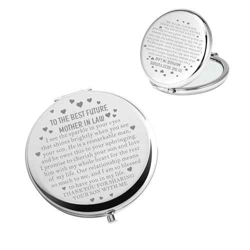 BAUNA Mother in Law Wedding Gift from Bride Mother of The Groom Gift to My Future Mother in Law Gift Compact Mirror (Mom Sparkle CMS)