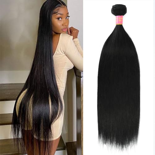 30 Inch One Bundle Human Hair Straight 12A 100% Unprocessed Brazilian Virgin Human Hair Bundles Weave Straight Hair Extension Natural Black