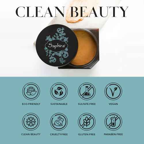 Saphira Mineral Mud Hair Mask, Deep Healing Hair Treatment for Dry, Damaged, Bleached, Color-Treated Hair and Scalp, Sulfate-Free, Paraben-Free, Repairs, Hydrates and Adds Shine, 34 Ounce