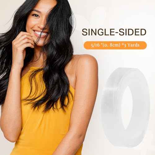 DOORES Single Sided Replacement Hair Extension Tape Roll Durable Single Sided Adhesive Replacement Strong Hold Tape Roll for Hair Extensions No Residue (2.7M x 0.8CM / 3Yards x 0.31 inch)