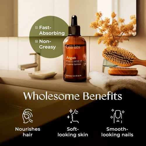 Gya Labs Argan Hair Oil - 3.4 Fl Oz - for Scalp Health, Strengthens & Protection from Damage