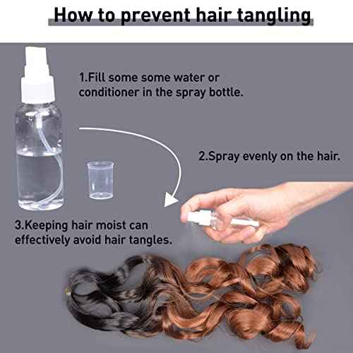 French Curly Braiding Hair 24Inch Loose Wavy 8 Packs #1B Black Bouncy Braiding Hair Extensions 75g/Pack Synthetic French Curl Crochet Hair Extensions£¨8packs,24Inch)
