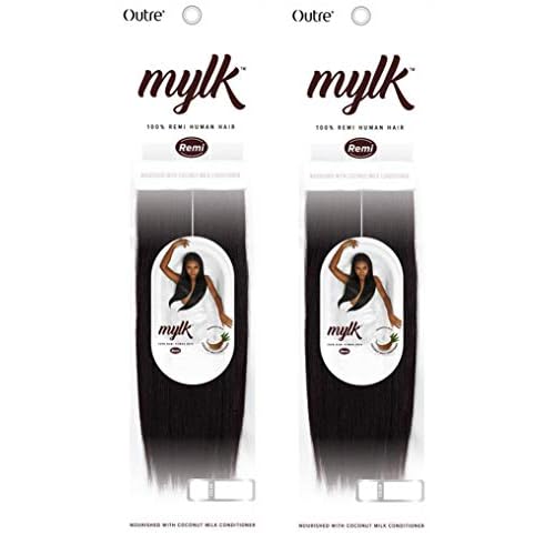 Outre Mylk Yaki Weaving Hair 2-PACKS (10", 1B Off Black)