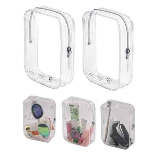 Packing Cubes Quart Size Travel Bag Tsa Approved Clear Toiletry Bag Small European International Must Haves Long Flight Airplane Essentials (5, Clear, Clear, Clear, Clear, Clear)