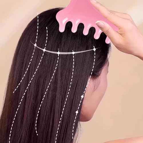 WOLAIYE 4-in-1 Massage Comb, Gua Sha Tool, Neck Body Face Eye Massager Tool for Jaw Lifting Lymphatic Drainage Nose Sculpting Stress Relief Home Office Care Gifts