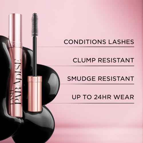 L'Oreal Paris Voluminous Makeup Lash Paradise Mascara, Voluptuous Volume, Intense Length, Feathery Soft Full Lashes, No Flaking, No Smudging, No Clumping, Blackest Black, 0.28 Fl Oz (Pack of 1)