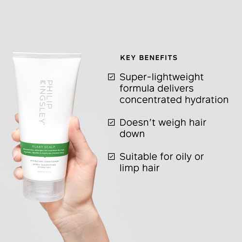 PHILIP KINGSLEY Conditioner for Flaky Scalp, 6.76 fl oz - Hydrating, Nourishing, Moisturizing, Detangles, Moisturizes Dry Hair, Suitable for Oily and Dry Scalps, Paraben Free, Vegan
