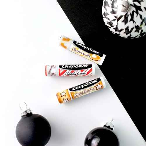 ChapStick Bulk Lip Balm, Holiday Variety 3-Packs x 6 (18 Sticks) ? Candy Cane, Sugar Cookie, and Pumpkin Pie Flavored Lip Moisturizers, Stocking Stuffers, 0.15 Oz Ea