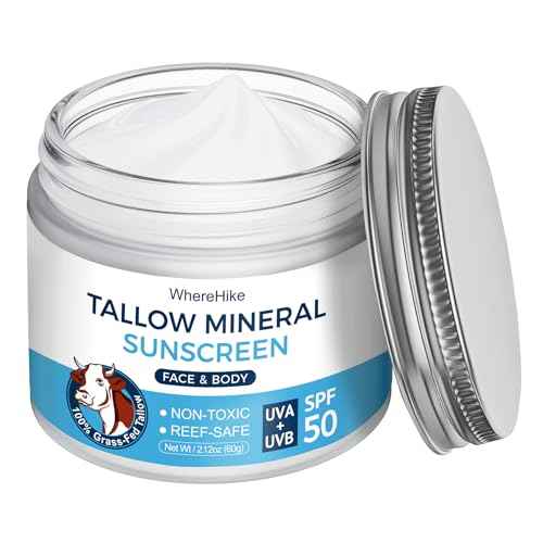 Organic Beef Tallow Sunscreen-SPF 50 with Zinc Oxide,Non-Toxic 2-in-1 Moisturizer & Mineral Sunblock | Reef Safe, Chemical-Free,Lightweight, Clean Formula for Sensitive Skin-1.