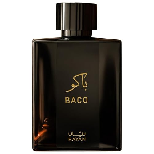 Baco Tobacco & Leather Perfume for Men ? Arabian Eau De Parfum, 100mL (3.34 Fl oz) Perfumes Arabes Para Hombres, Bold Men¡¯s Perfume with Vetiver, Patchouli, Saffron & Spices ? Ideal Gift for Him