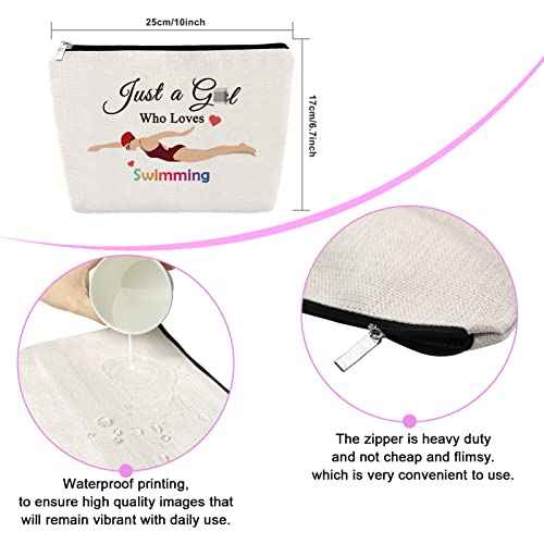Sfodiary Swimmer Gifts Swim Makeup Bag Swimming Lover Gift for Teen Swim Team Gift for Daughter Sister Cosmetic Bag Best Friend Birthday Gift for Her Travel Cosmetic Pouch Graduation Christmas Gift