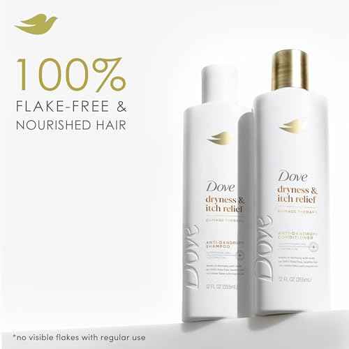 Dove Shampoo and Conditioner Set - DermaCare Scalp Dryness & Itch Relief, Pyrithione Zinc Shampoo and Conditioner, Anti-Dandruff, Anti-Frizz, Smoothing Hair Care, 12 Oz (2 Piece Set)