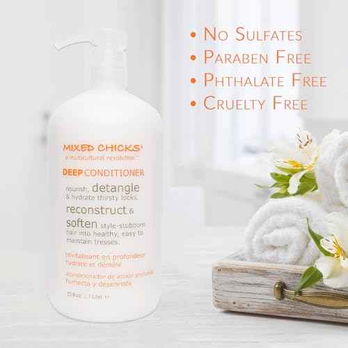 Mixed Chicks Detangling Deep Conditioner - Softens, Moisturizes & Detangles Straight or Curly Hair, 33 fl.oz