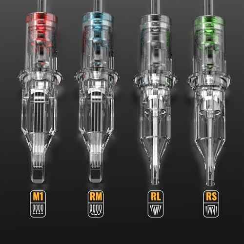 Wormhole Tattoo 50Pcs Tattoo Needles Long Taper Assorted Disposable Tattoo Cartridge Needles Mixed 5RL 7RL 9RL 5RS 7RS 9RS 15M1 21M1 15RM 21RM Round Liner Shader Magnum Round Magnum