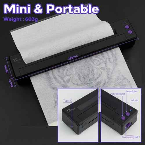 Tattoo Stencil Printer Portable Tattoo Stencil Transfer Machine Copier Thermal Tattoo Copier Machine Mini Tattoo Printer